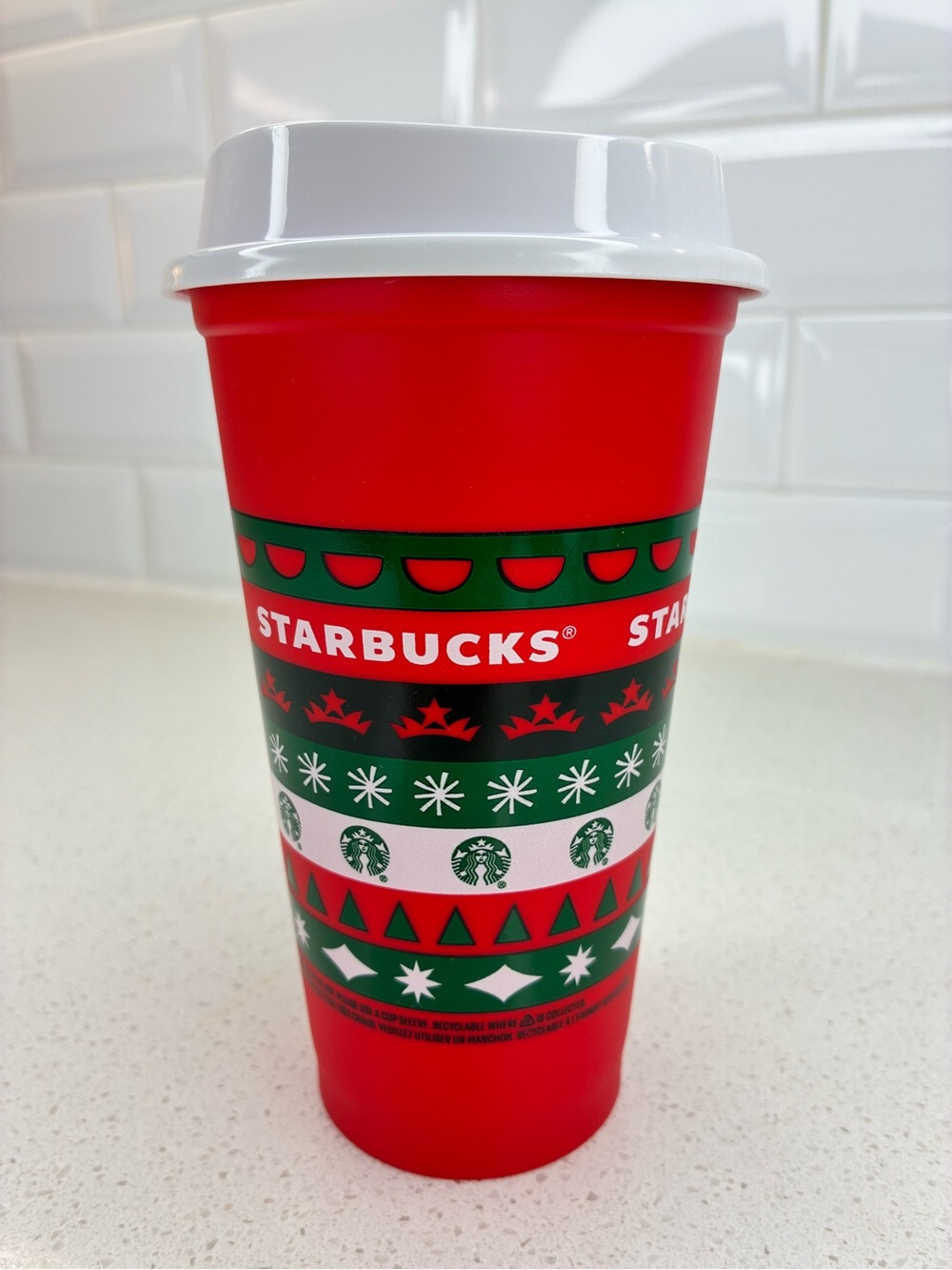 Starbucks Christmas Holiday 2020 Reusable Plastic Cup Tumbler 16oz Red Green